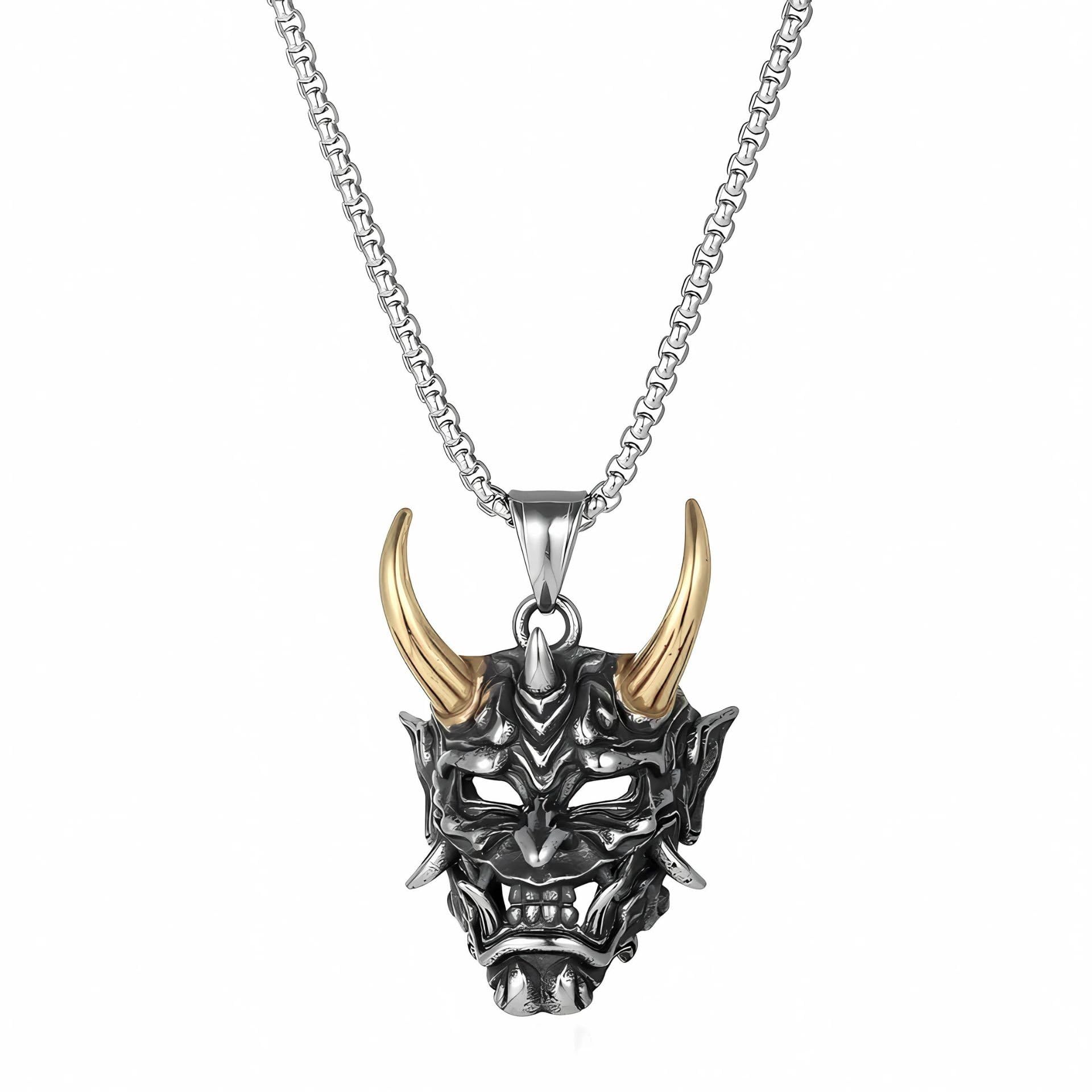 期間限定値下対応中　WEIRDO SIG CHAIN NECKLACE/ Via Mazzini Antique Finish Golden Horned Darkness Hellfire Devil
